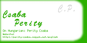 csaba perity business card